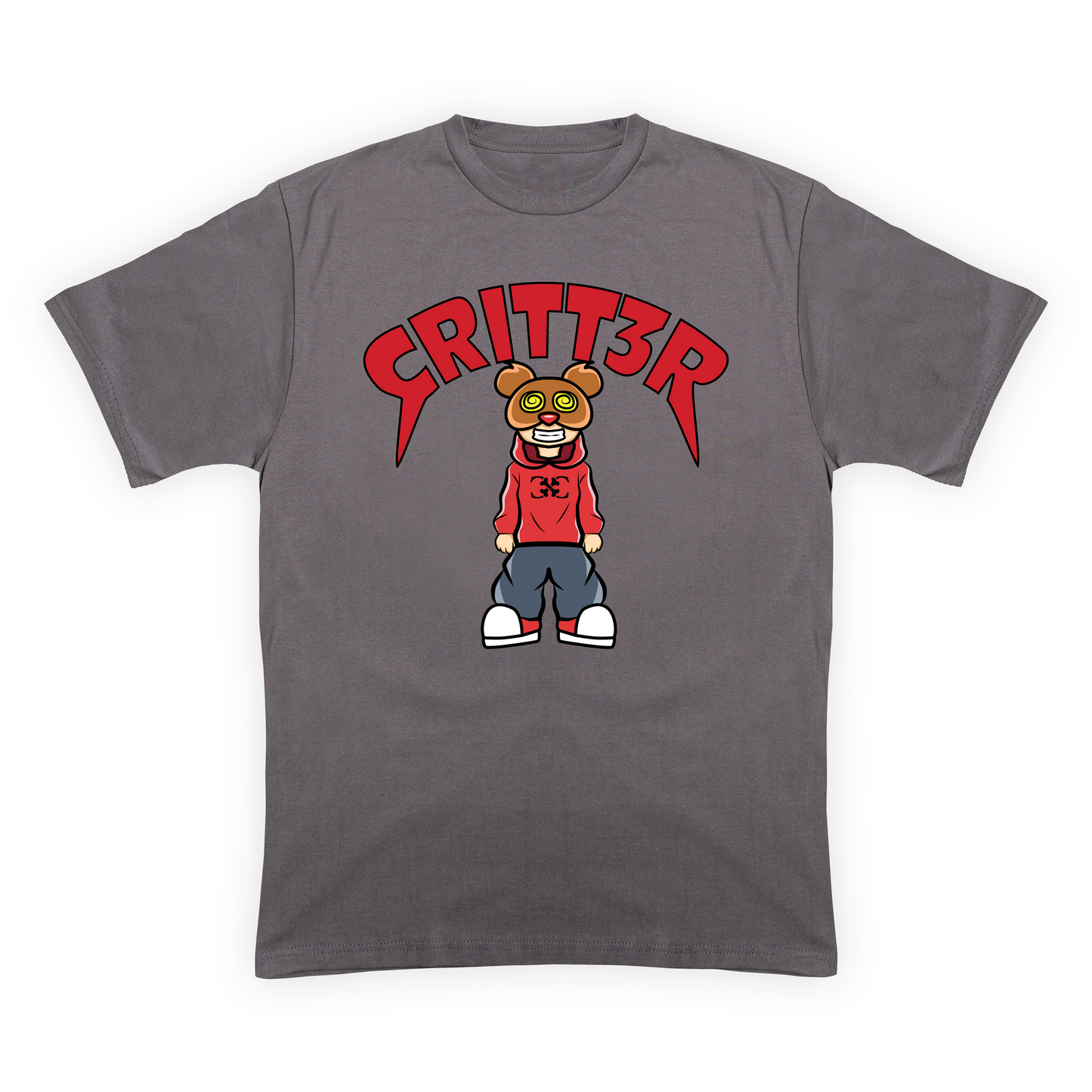 CRITT3R brand shirt featuring a captivating human-bear design, highlighting the brand's creative and distinctive style